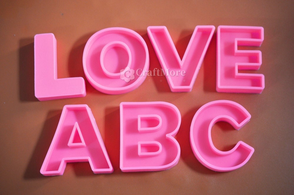 4pcs Letter Silicone Molds, Aoobyiill Happy Birthday Alphabet Cake