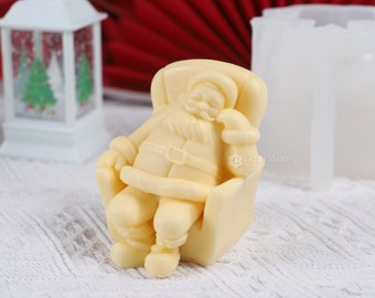 Sleepy Santa Claus Silicona Molde-Durmiente Santa Vela Molde-Aromaterapia Yeso Molde-Beeswax Vela Molde-Navidad Decoración-Resina Molde