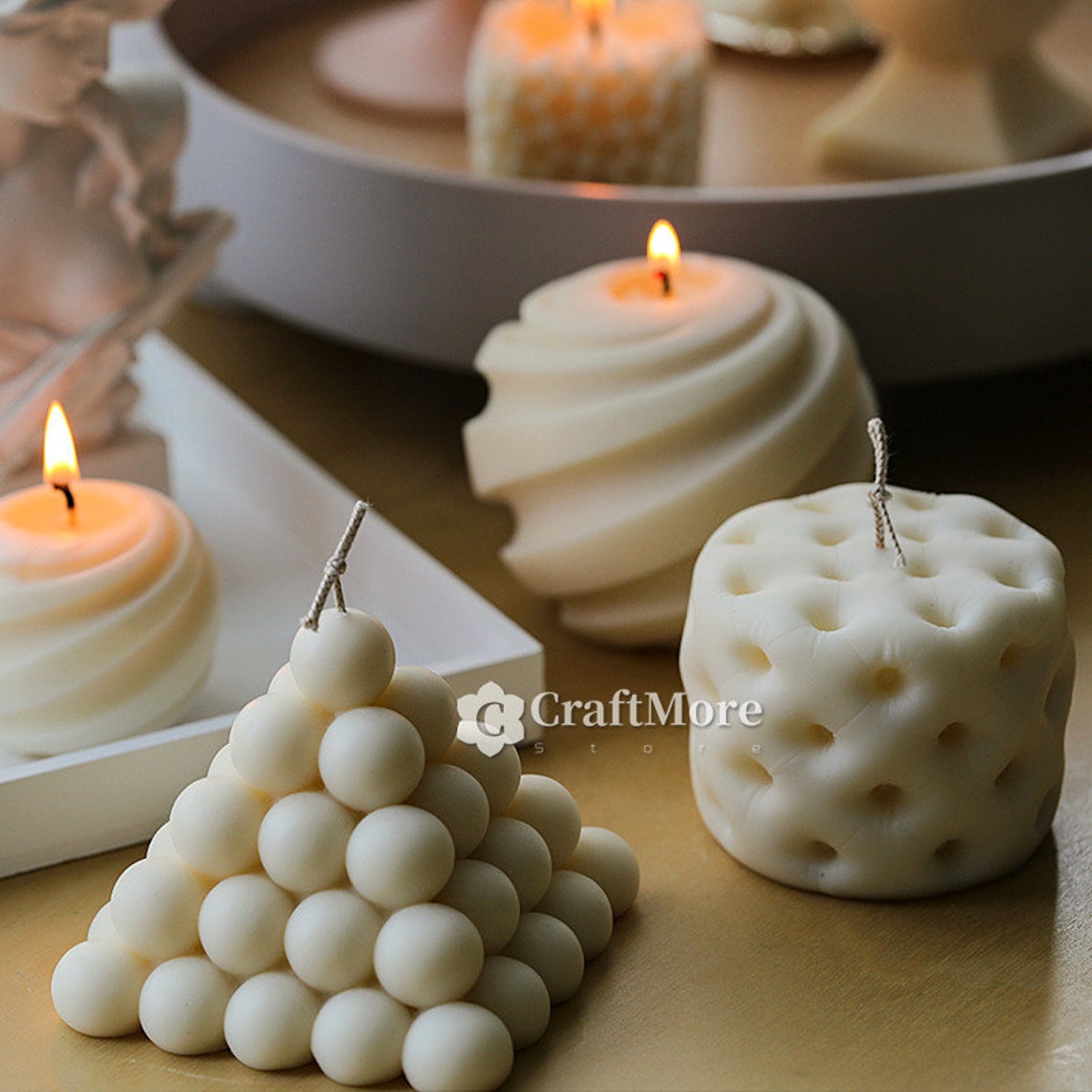Irregular pillar candle silicone mold8 styles creative Etsy