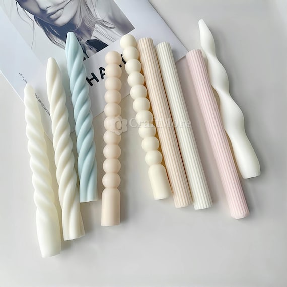 Spiral Pillar Candle Silicone Mold-Scented Candle Mold-Long Tapper Candle Mold-Silicone Mold for Threaded Candle Making-Home Gift Candle DIY