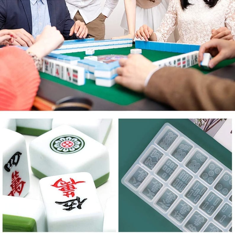 Mahjong Silicone Molds-Epoxy Mahjong Tiles Resin Mold-Silicone Mahjong Mold-Board Game Resin Mold-Epoxy Resin Mahjong Mould-Mahjong Mold image 2