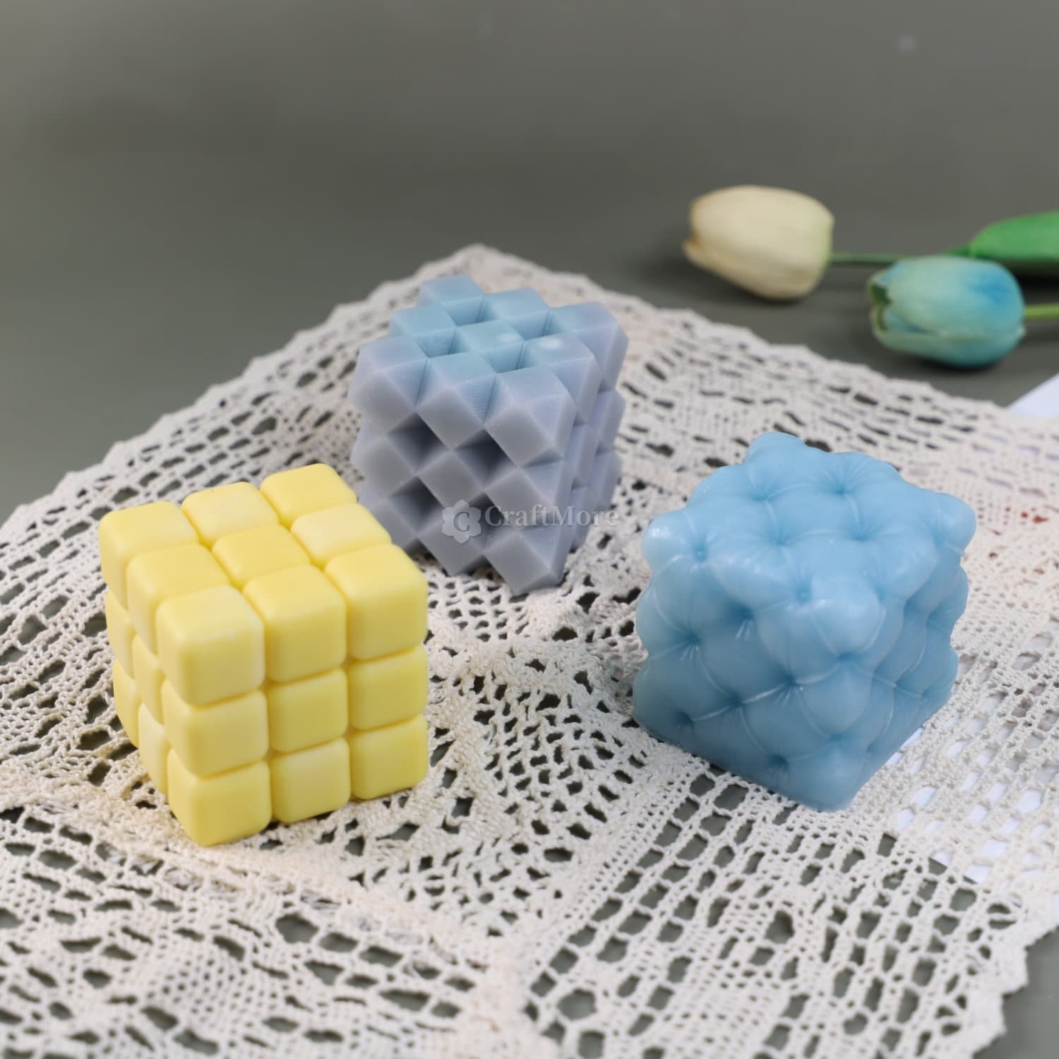 Magic Cube Candle Mold 3D Bubbles Candle Silicone Mold Atom Cube Mold Aroma  Mold Handmade Soap Mold Epoxy Plaster Mold,diy Candle Craft,g247 