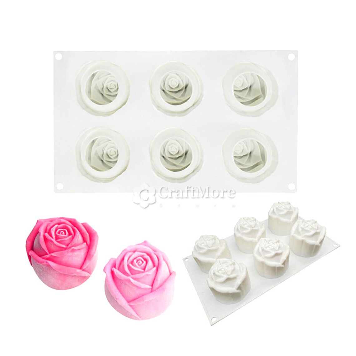 3D Rose Silicone Candle Moldcreative Ice Cube Mold6 Grids Etsy