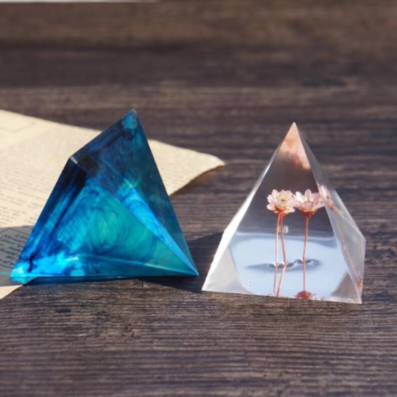 Pyramid Silicone Mold-Orgone Pyramid Resin Mold-5cm Pyramid Dried Flower Specimen Resin Mold-Epoxy Resin Art Mold image 3
