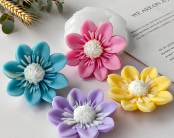 Lot De 2 Moules En Silicone 3D Pour Bourgeons Et Bougies, Fleurs, Argile, Bijoux, Résine, Bougies, Fournitures Artisanales, Moules En Silicone Pour Moulage De Résine