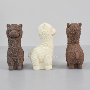 Lindo molde de silicona de alpaca-molde de vela de alpaca-molde de vela de aromaterapia-molde de piedra difusora-molde de fondant de chocolate-molde de resina de adorno animal