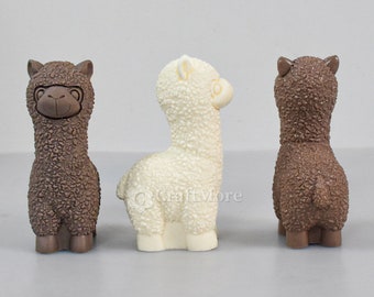 Lindo molde de silicona de alpaca-molde de vela de alpaca-molde de vela de aromaterapia-molde de piedra difusora-molde de fondant de chocolate-molde de resina de adorno animal