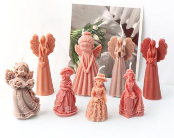 3D Angel Girl Candle Silicone Mold-Young Girl Candle Mold-Simple Angel Ornaments Concrete/Gypsum/Raysin Mold-Epoxy Resin Angel Statue Mold