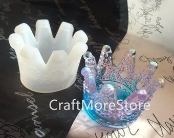 Crown Ashtray silicone mold,Jewelry Box resin mold，Multifunctional storage box silicone mould