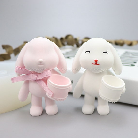 Stampo in silicone per coniglietto pasquale, 2 stampi in silicone per colata di Pasqua, stampi in gesso 3D per versare, per sapone, candele fai da te, regali di Pasqua