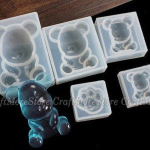 Cute bear Silicone Mold - Bear resin mold for Jewelry Making -4 sizes bear sculpture decoration - Sculpture handicraft - craft supplies