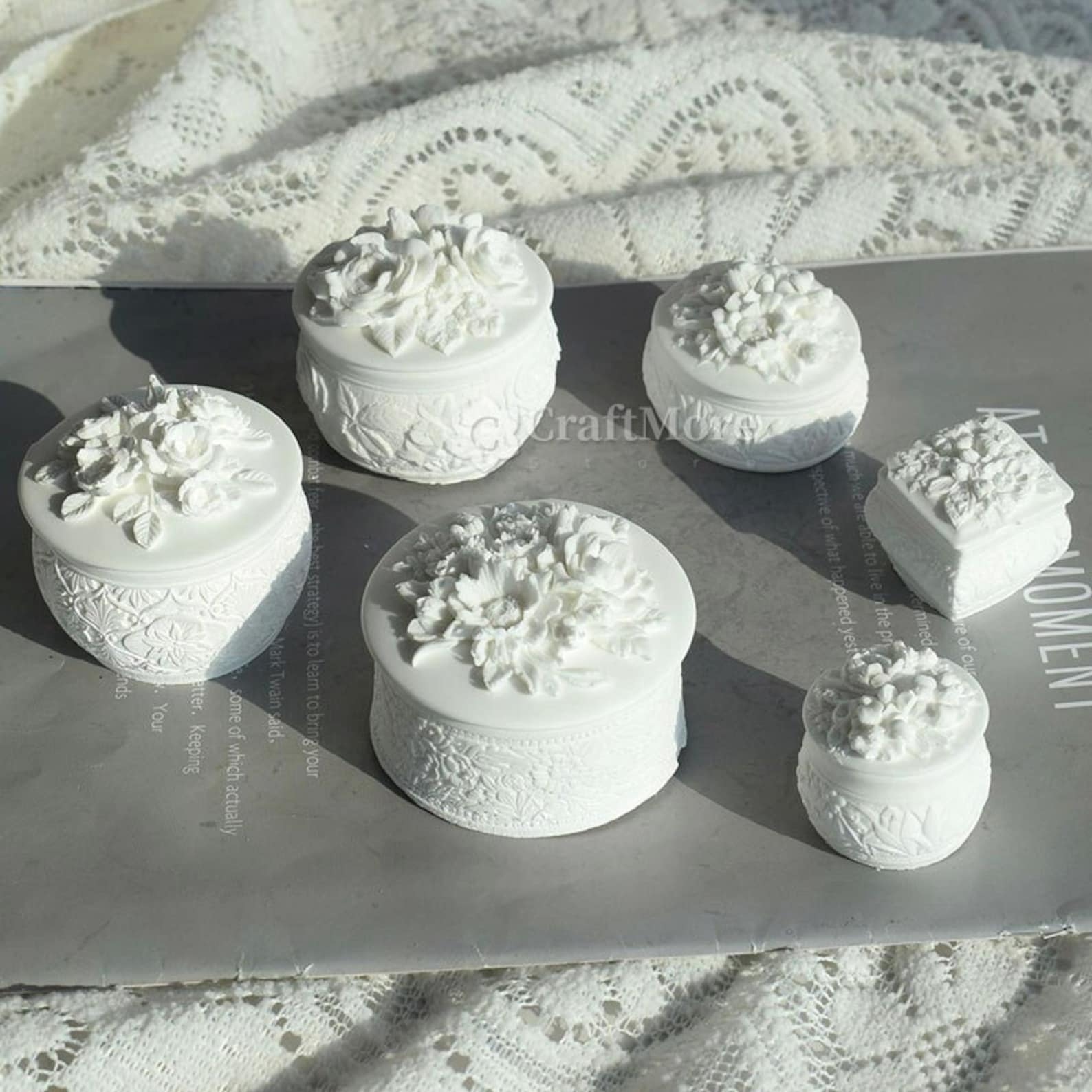 Carved Flower Silicone Storage Box Mold-flower Pattern Box Resin Mold ...