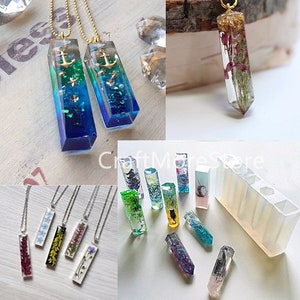 Crystal cylinder Silicone Mold for jewelry diy - Transparent resin mold - Pendant crafts - for Jewelry Making - craft supplies