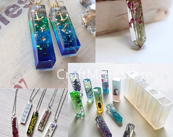 Cylindre en cristal moule en Silicone pour les bijoux bricolage - moule en résine transparente - l’artisanat pendentif - pour la fabrication de bijoux - bricole