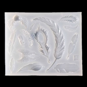 Feather charms pendant wings Mold Resin Silicone Mould Jewelry epoxy charms pendant resin molds Christmas tree decorations
