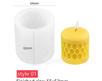Stampo Candele Silicone 4 Pezzi Cilindrici - Dimensioni Varie Per Fai Da Te, Resina E Aromaterapia
