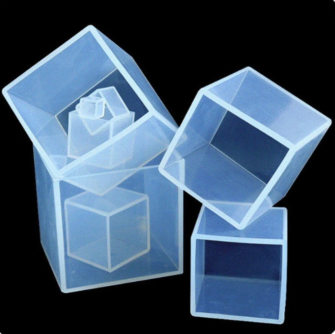 Large Transparent Cube Silicone Molds,4inch0.5inch Resin Cube Resin