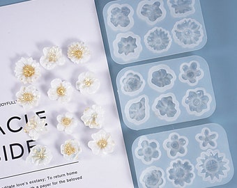 3 styles Small flower Silicone mold-Headdress flower resin molds-Resin flower bead mold-Hairclip decoration mold-Resin craft jewelry mold