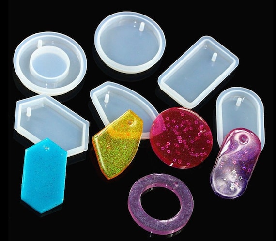 Silicone Pendant Mold With a Hole, Resin Jewelry Mold, Rectangular
