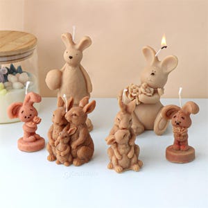 Cute Rabbit Candle Silicone Mold-Easter Bunny Candle Mold-Cartoon Rabbit Ornaments Plaster/Concrete/Resin Mold-Scented Candle Mold-Resin art