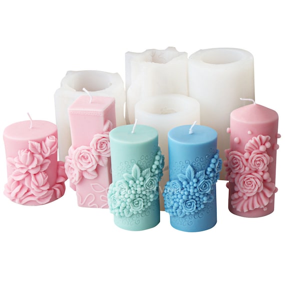 Stampi Per Candele In Silicone - 2 Pezzi, Forme Fiore E Luna, Per Fai Da Te - Foto 4