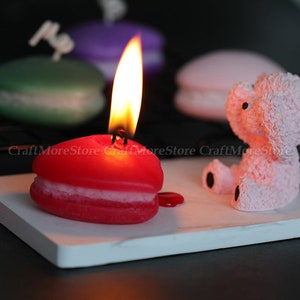 Molde de vela en forma de corazón-estilo pastel de macaron Vela de silicona Molde-Moldes de velas para beewax-Molde de vela de aromaterapia-Molde de vela de decoración casera
