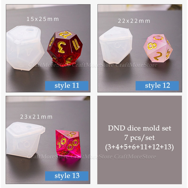 10 Count d10 RPG Dice Set Mold – DruidDice