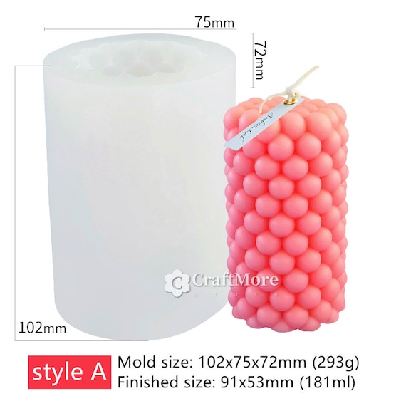 Moule à bougie chauffe-plats en silicone - Cylindre lisse 8,5 cm