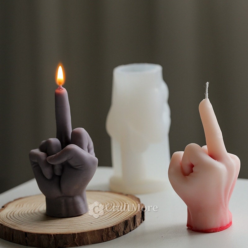 1Pc Middle Finger Candle Silicone Mold For Handmade Candles Desktop  Decoration Gypsum Epoxy Resin Aromatherapy Candle Making