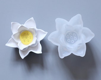 Silicone lotus mold-Silicone mold for resin lotus DIY-Lotus candle mold-Silicone flower mold