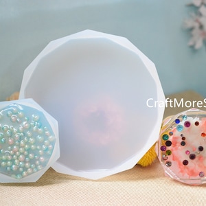 Diamond Round coaster mold -Round coffee cup mat silicone Mold - Desktop decoration Mold- Resin coaster Mold - Resin craft mold
