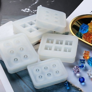 12mm 16mm silicone sphere beads mold-Epoxy resin round square beads mold-Jewelry making earrings necklace pendant bracelet beads resin mold