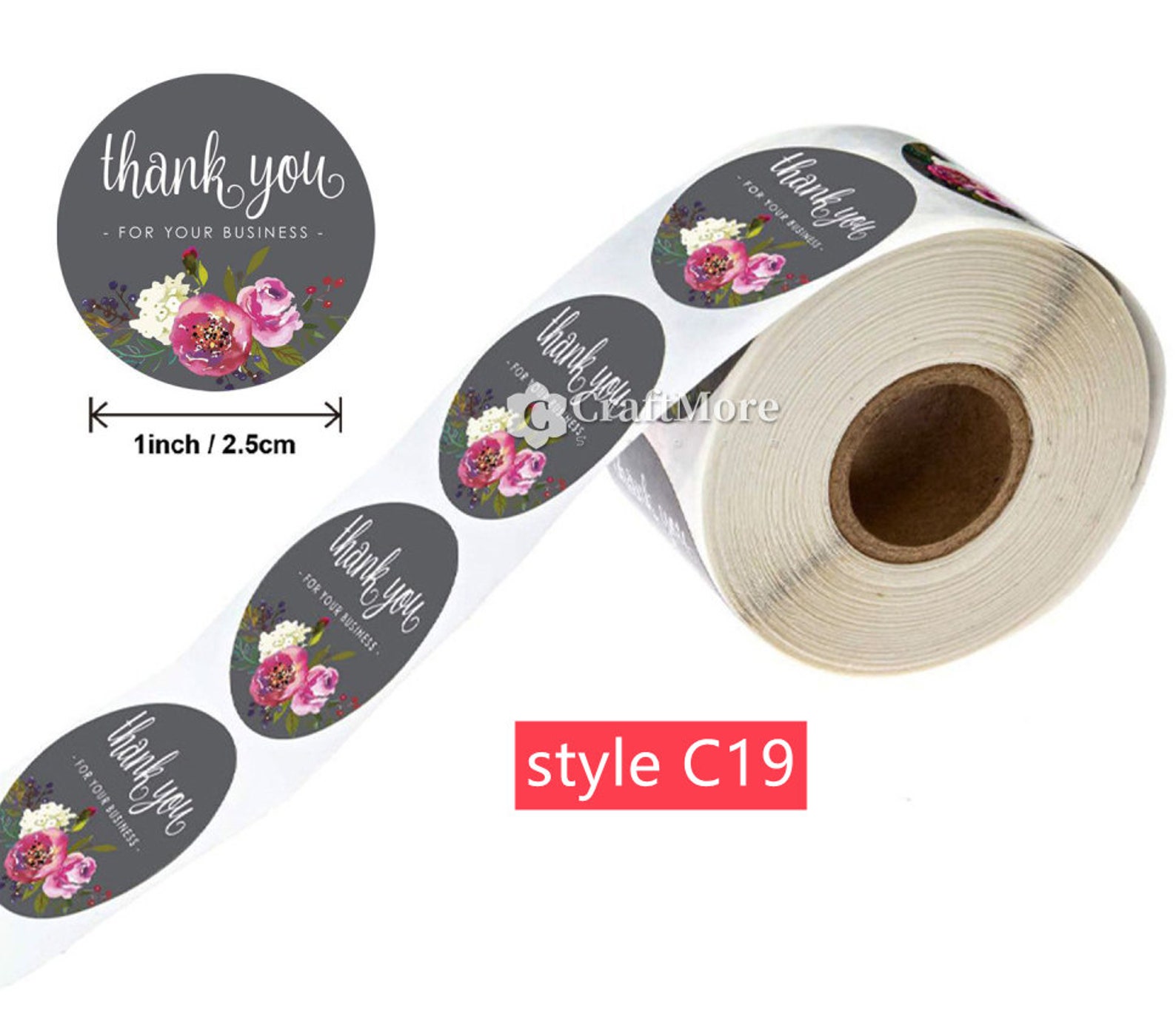 Kraft Paper StickerThank You StickerRound Flower StickerBag Etsy