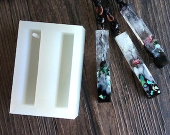 Crystal cylinder Silicone Mold for pendant diy -Rectangle Transparent resin mold - Pendant crafts - for Jewelry Making - craft supplies