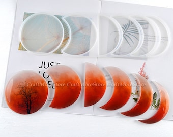 Crescent moon Silicone Mold for resin craft-New moon shape resin molds-Full moon mold-Moon ornaments silicon mold-Home decoration mould