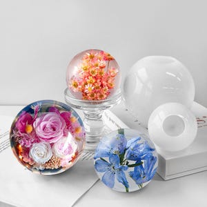 3 Sizes Sphere Silicone Molds-Sphere Ornaments Resin Mold-Sphere Candle Mold-Round Planet Ball Mold-Flower Sphere Lamp Mold-Resin Art Mold