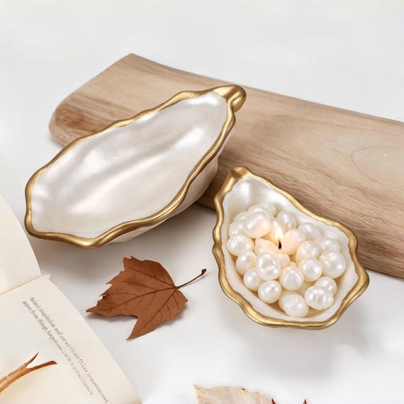 Oyster shell tray silicone mold-candle tray plaster mold-candle vessel container mold-candle cup mold-jewelry tray resin mold-resin art mold