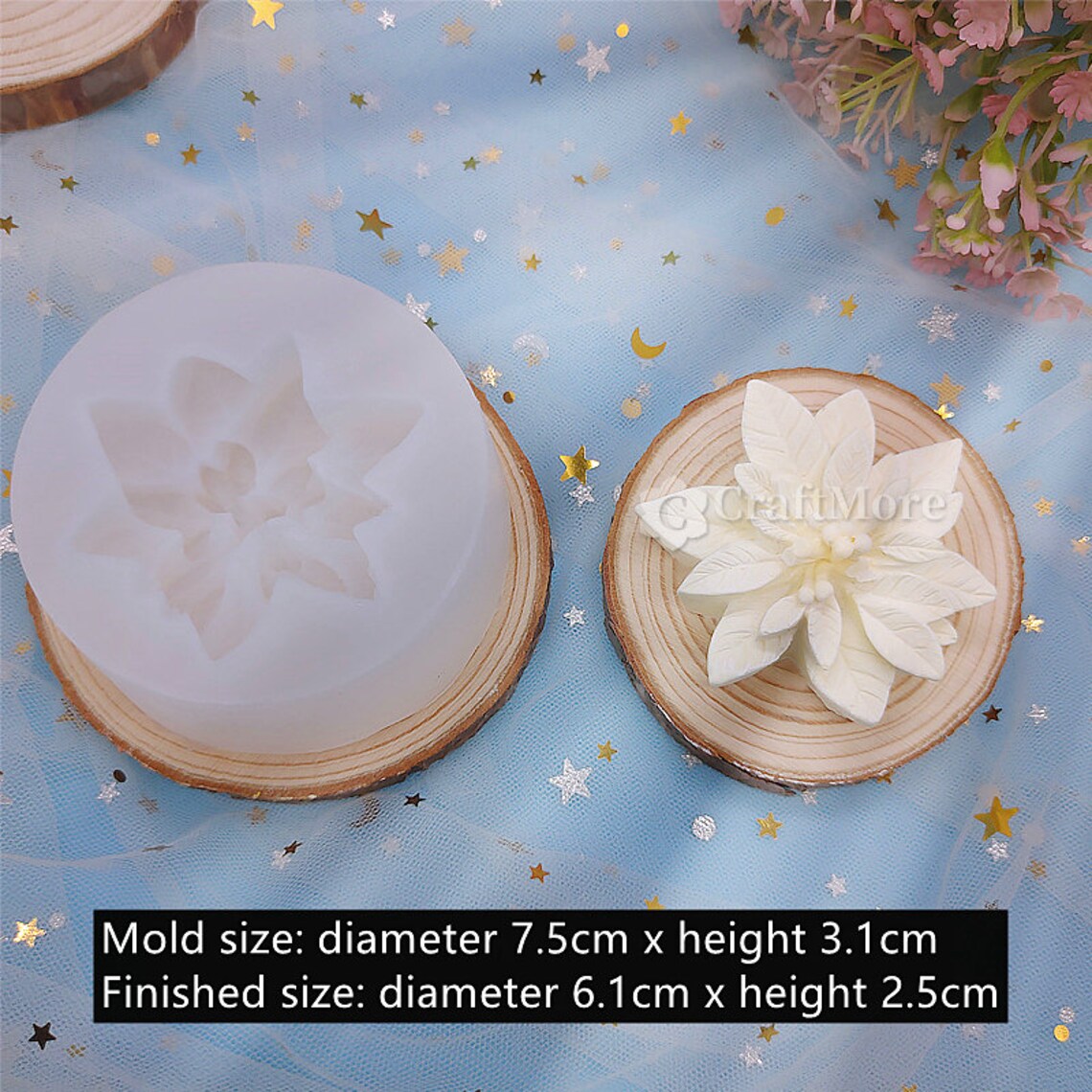 Beautiful Flower Candle Moldflower Silicone Moldscented Etsy