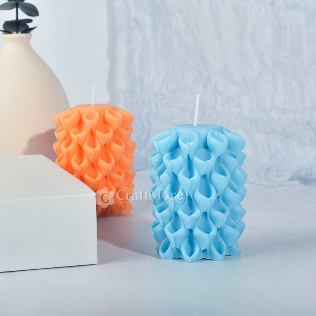 Abstract Flower Cluster Candle Moldstriped Cylinder Candle Silicone