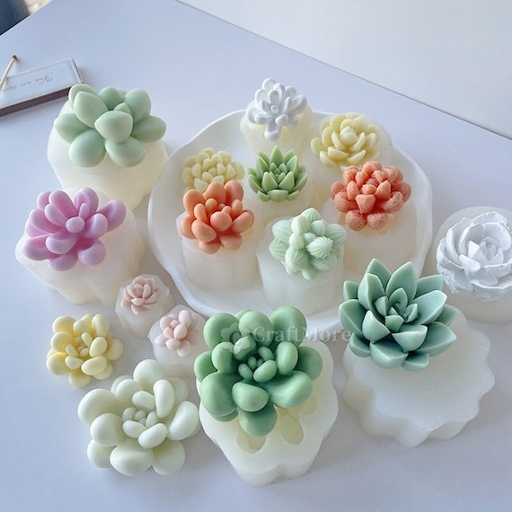 18 Style Succulent Plants Candle Mold-flower Silicone Mold-scented Cactus  Mold-succulent Plaster Mold-food Grade Mold-soap Mold-home Decor - Etsy