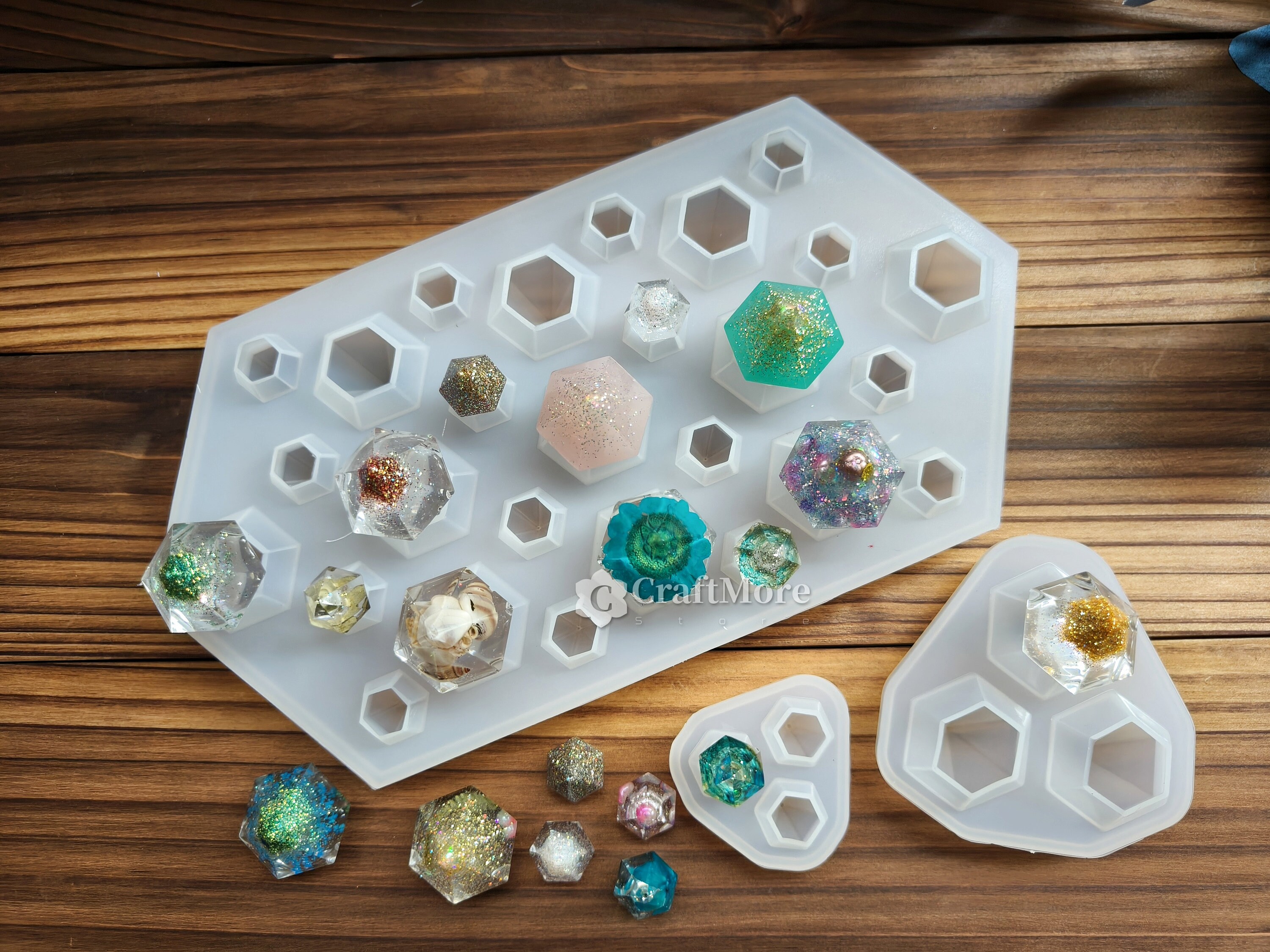 Yayatty 6-teiliges 3D-Diamant-Silikonformen-Set – Für Resin, Epoxy & Ton, Zum Selbermachen Von Schmuck & Deko