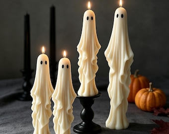 Ghost candle silicone mold-Halloween taper candle mold-Ghost long stick scented candle mold-Silicone wax mold for home decor candle making