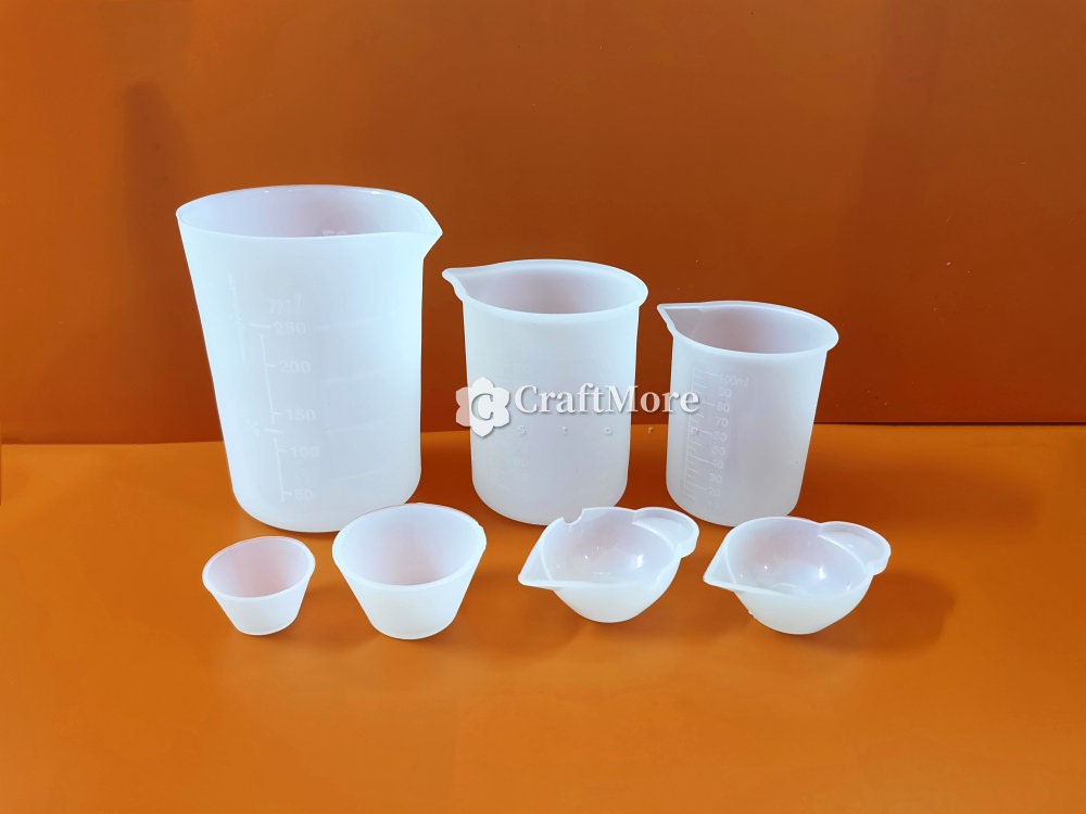 10 Pcs Silicone Measuring Cups for Epoxy Resin, 100 ml Epoxy Resin Supplies  Mixing Cups, Non-Stick Epoxy Mixer Mold Cups for Epoxy Resin Casting
