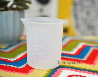 シリコン計量カップ 100ml - シリコン型 - ジュエリーエポキシ樹脂型 - 樹脂接着剤の混合に使用 - 生産ツール