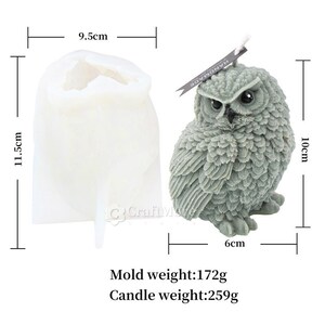 Moule En Silicone Pour Résine Époxy Hibou – 3D, 5,4x6,7 Cm, Pour Bougies, Savons, Décorations DIY