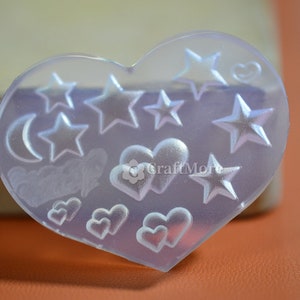 Sterne und Mond Silikonform für Nailart DIY Nagel Dekoration Harz Formen Epoxy Nagel Patches Herstellungsform Kristall Nagel Aufkleber Form