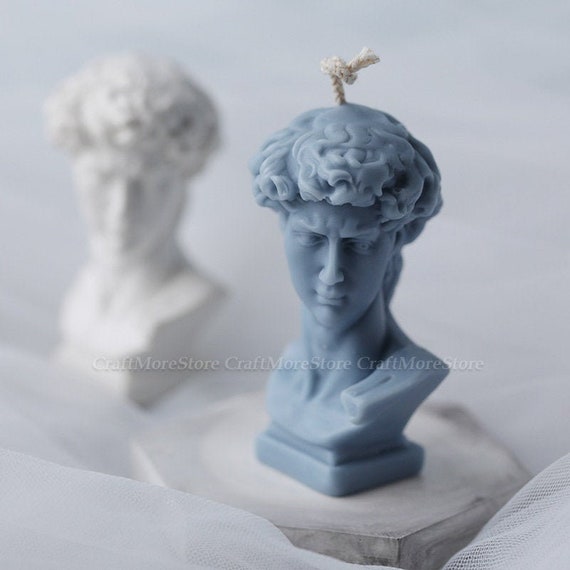 Personnages classiques européens et américains Moule à bougie en forme de tête de David Personnages classiques européens et américains Moule à bougie en forme de tête de David