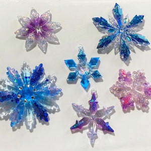 Snowflake silicone mold-Epoxy Snowflake resin mold-Snowflake Pendant Mold-Christmas tree snowflake decoration mold-Snowflake keychain mold