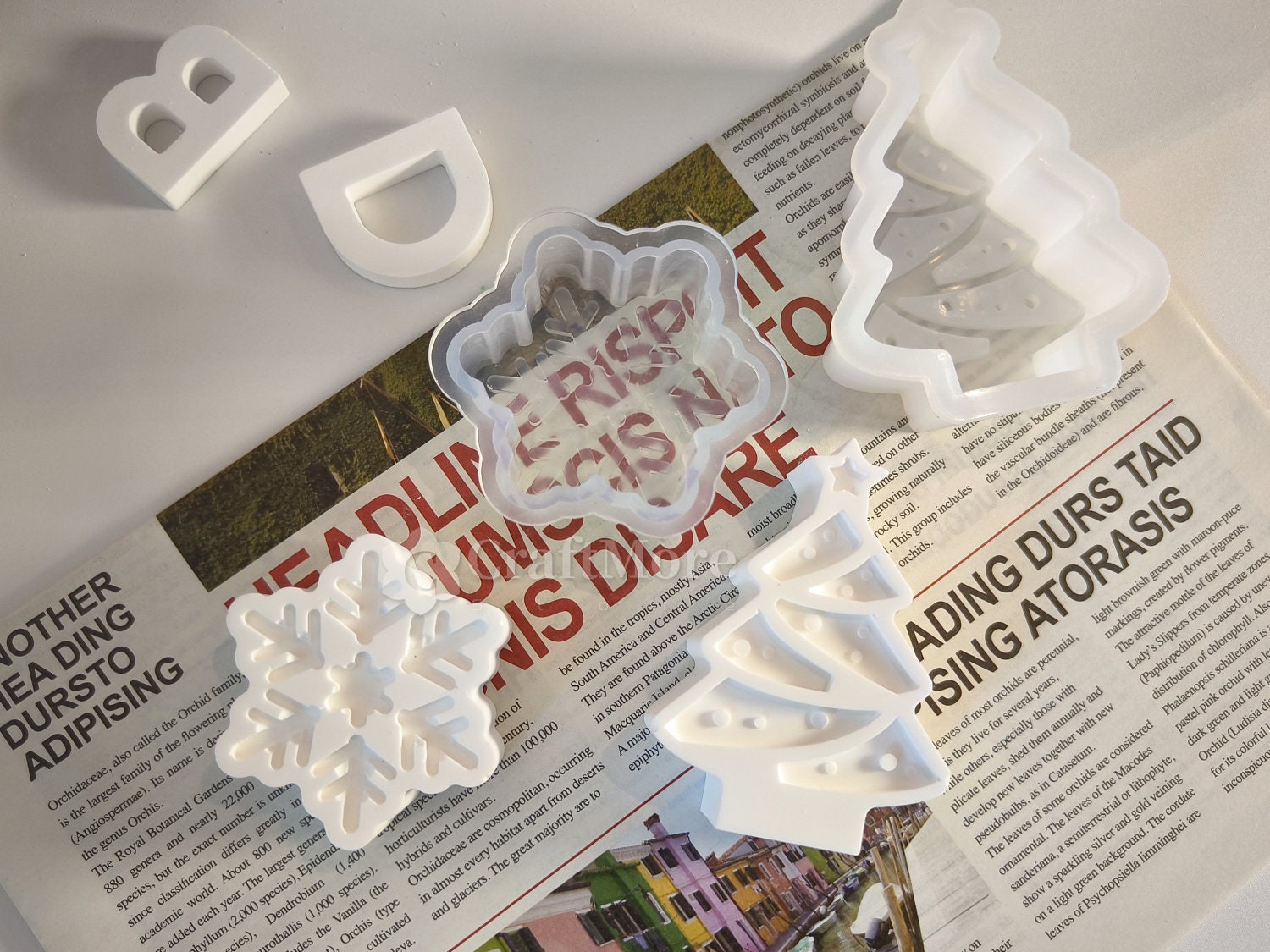 Stampi In Silicone Per Candele Natalizie - Alberi E Fiocchi Di Neve - Per Candele, Sapone, Resina Epossidica