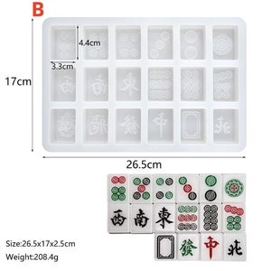 Mahjong Silicone Molds-Epoxy Mahjong Tiles Resin Mold-Silicone Mahjong Mold-Board Game Resin Mold-Epoxy Resin Mahjong Mould-Mahjong Mold image 4